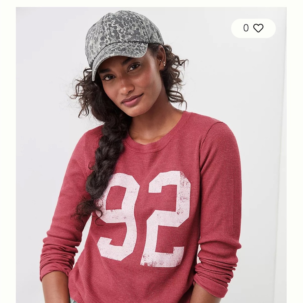 Anthropologie Back When Varsity Thermal Graphic Top